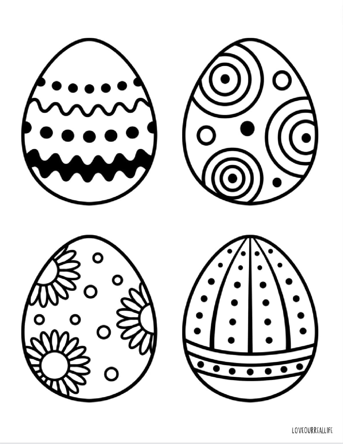 Easter egg coloring pages and free printable egg templates â love our real life
