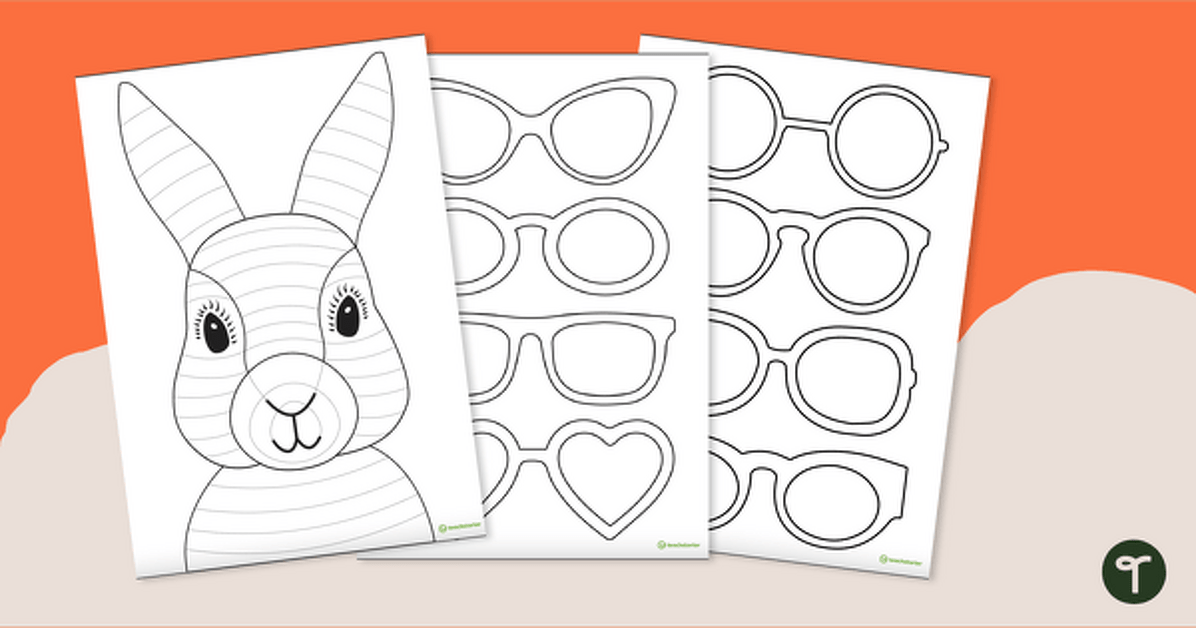Funky easter bunny craft template teach starter
