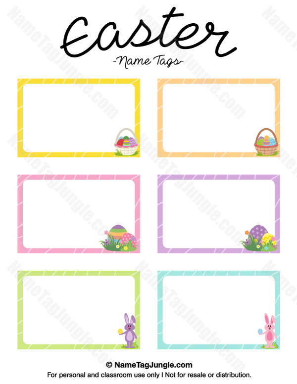 Free printable easter name tags the template can also be used for creating items like labels and placâ easter tags free printable name tags printable name tags