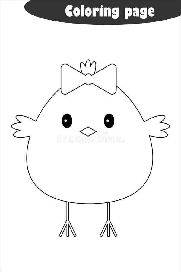 Chick in cartoon style coloring page easter education paper game for the development of children kids preschool stock vector