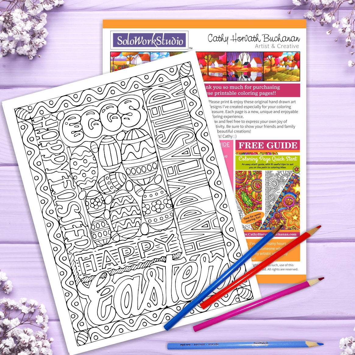 Happy easter pack of coloring pages pdf download printable â soloworkstudio