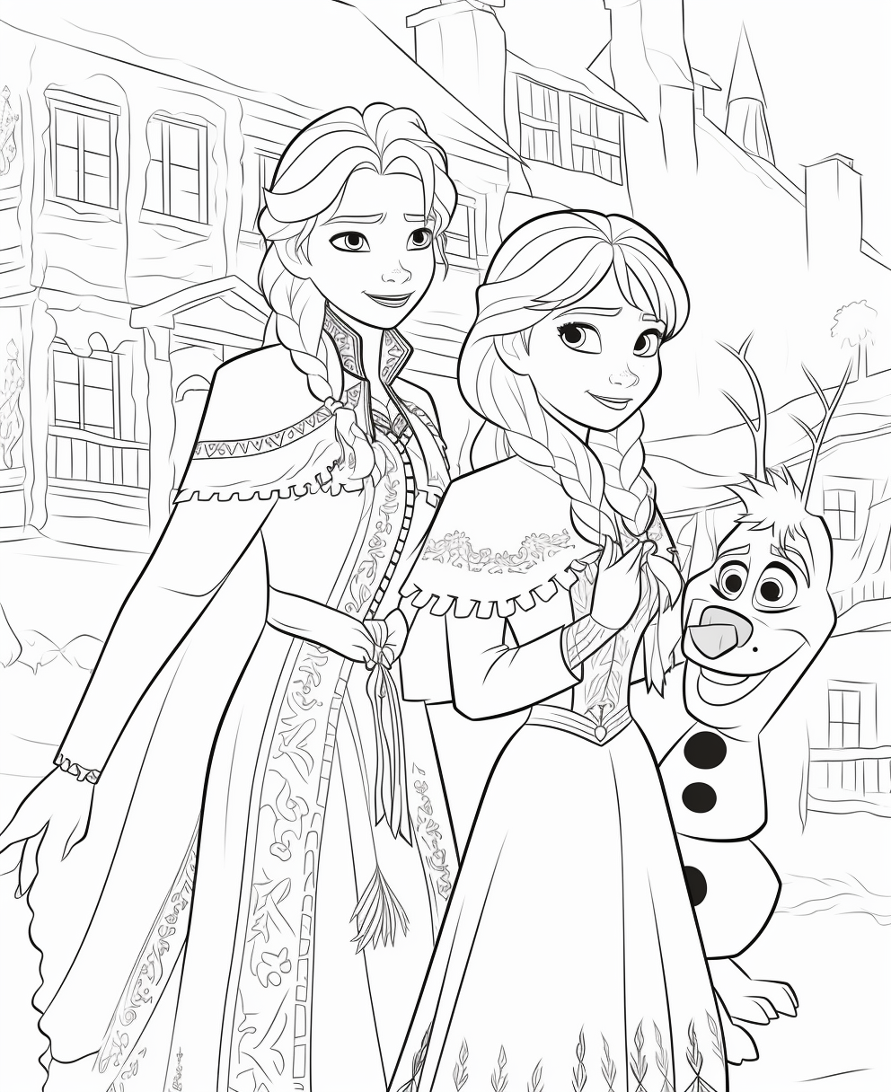 Anna and elsa frozen coloring pages for children coloring pages