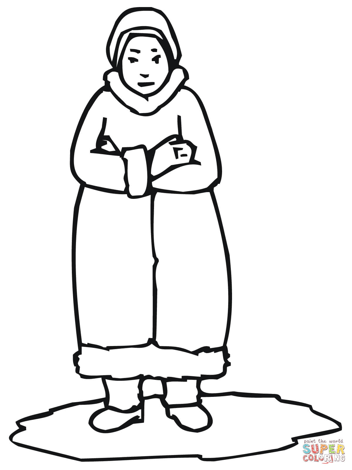 Inuit woman coloring page free printable coloring pages