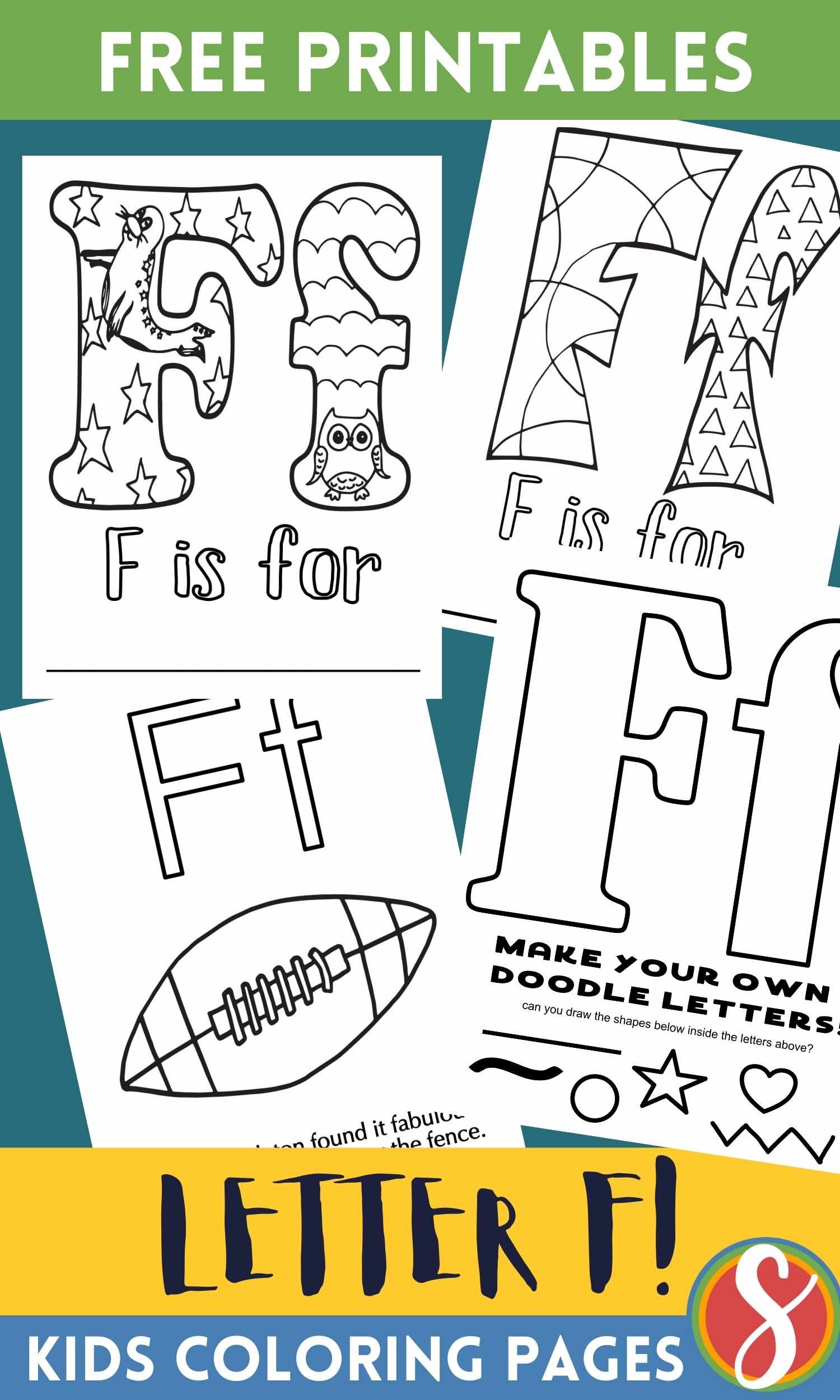 Free f coloring pages â stevie doodles