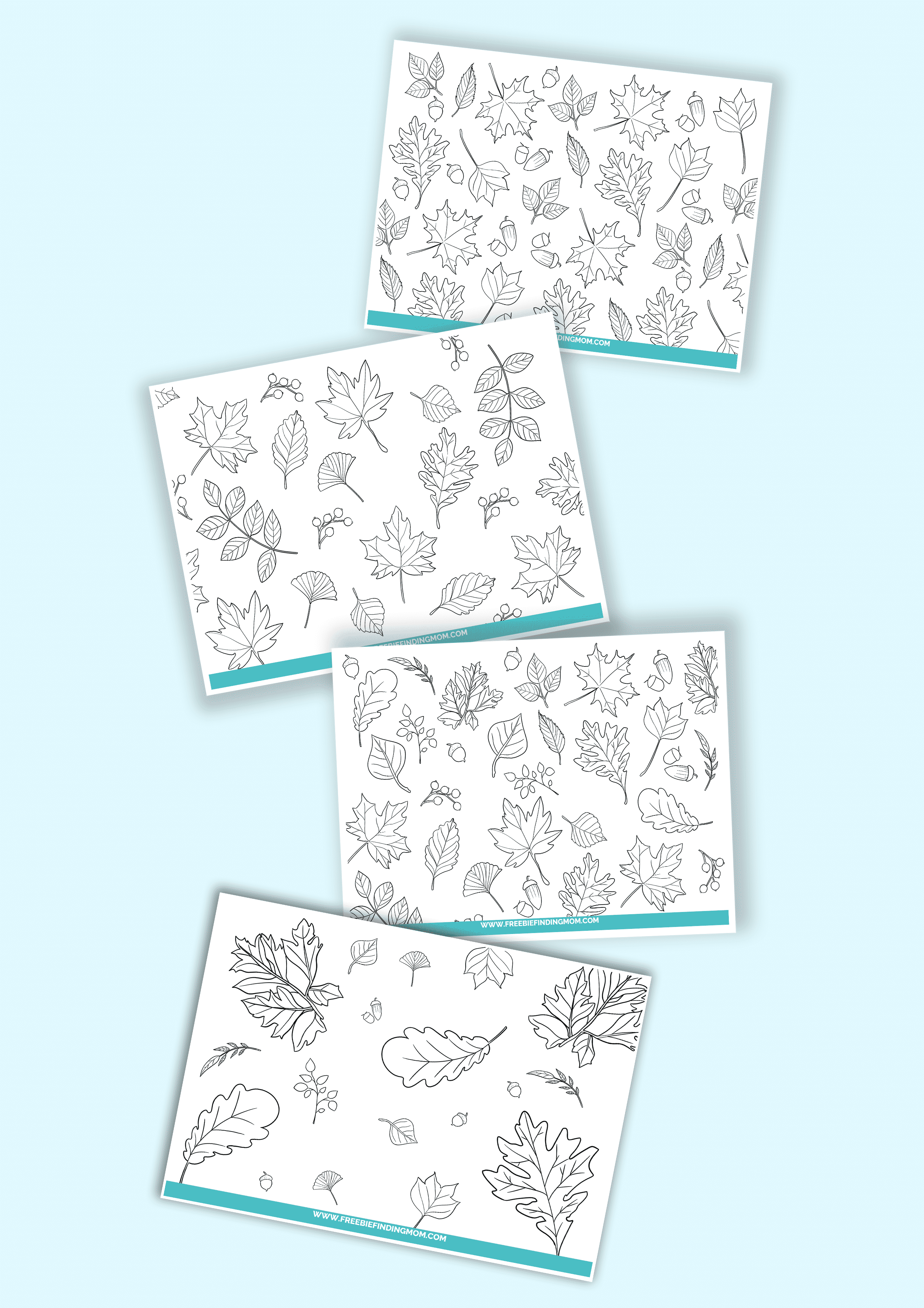 Free printable fall leaves coloring pages