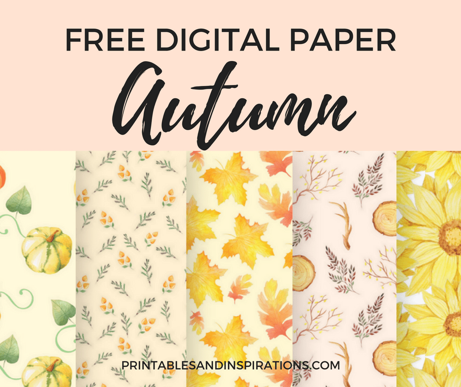 Free printable autumn digital paper seamless pattern for scrapbooking