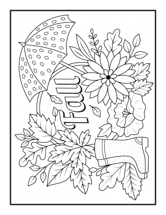 Fall coloring book printable digital coloring sheets pumpkin ipad party activity coloring book psl autumn download now