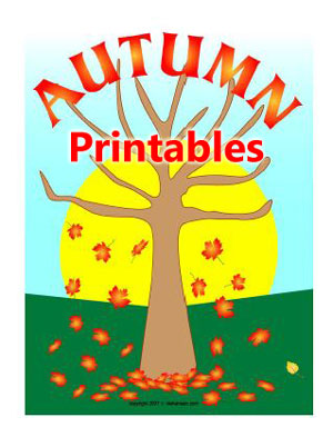 Printable autumn activity sheets and fall paper crafts