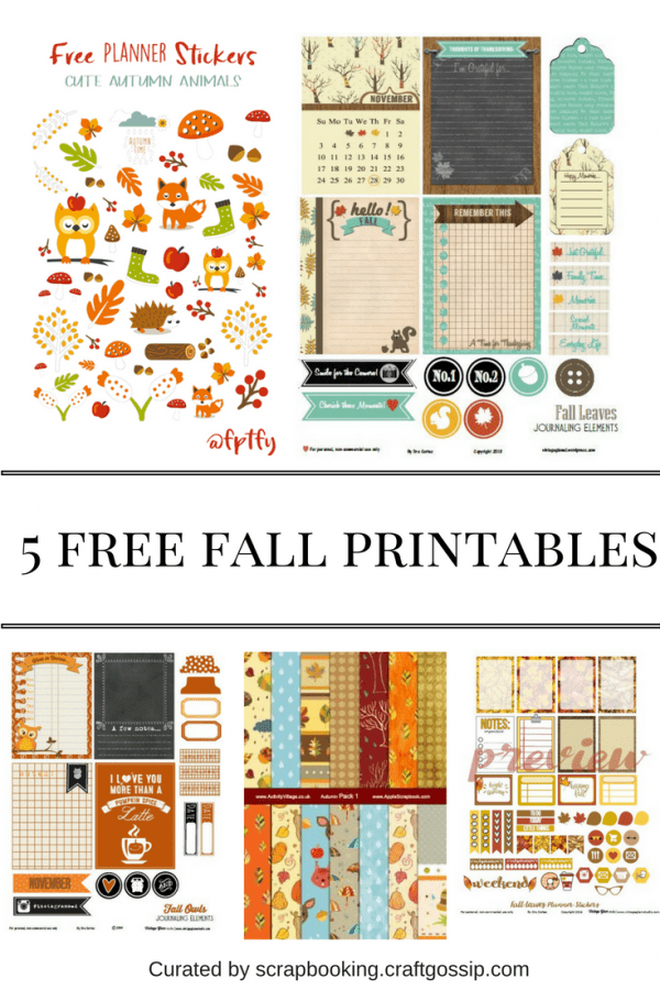 Free fall printables for scrapbooks and planners â scrap booking
