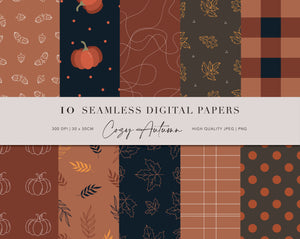 Cozy autumn digital papers some wild thing