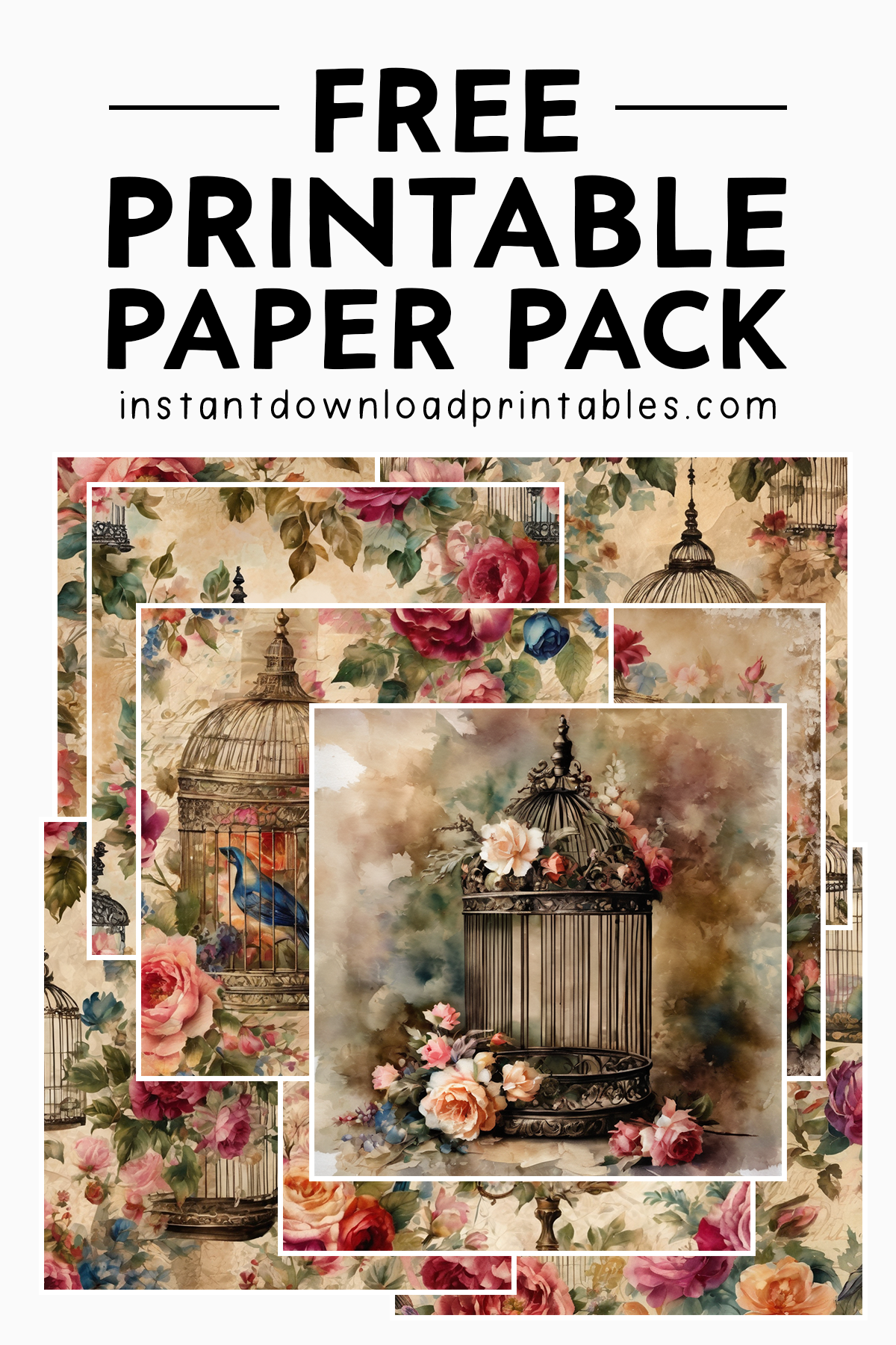 Free fall autumn junk art journal scrapbook digital