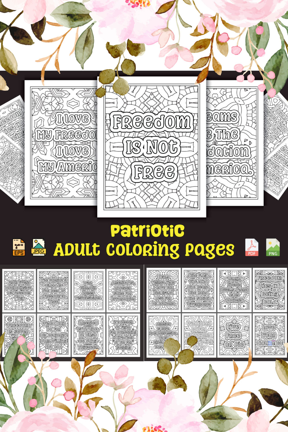 Patriotic coloring pages for adults kdp coloring book