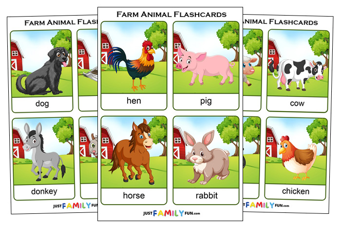 Free printable animals flashcards just family fun