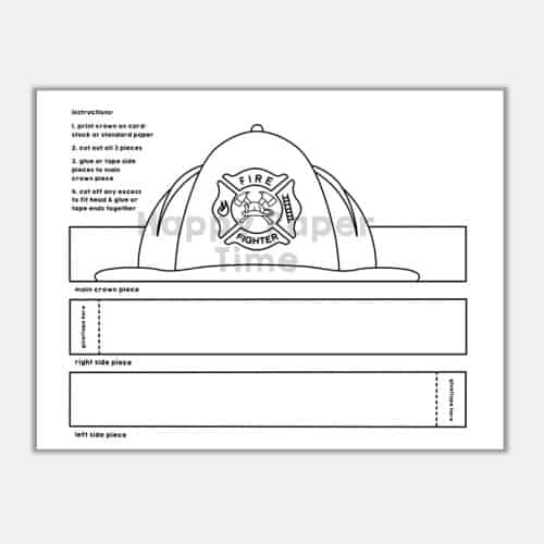 Firefighter helmet coloring paper crown