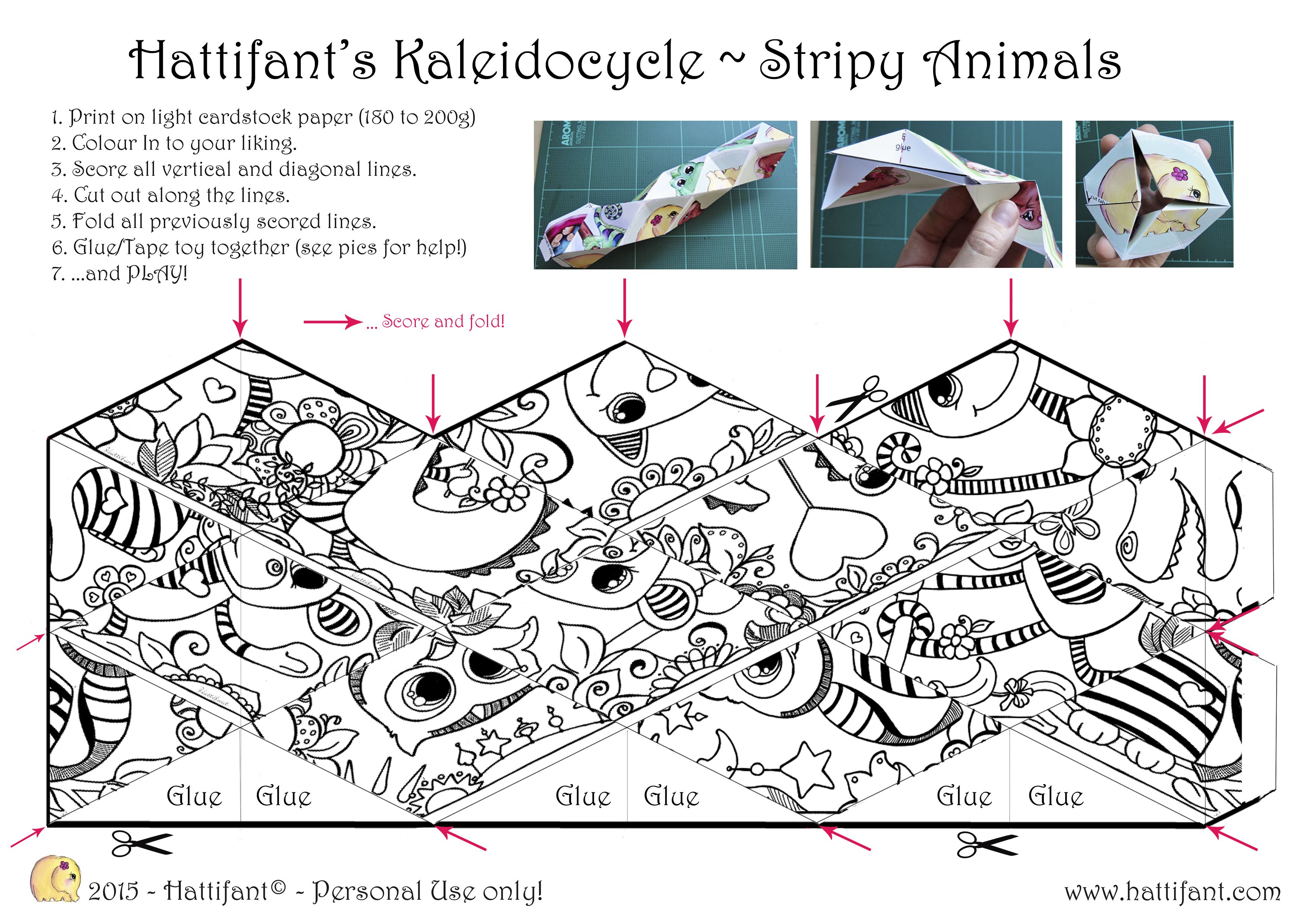 Hattifants stripy animal kaleidocycle