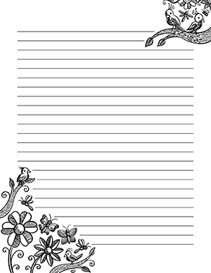 Free printable floral stationery