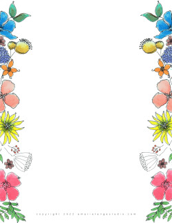 Free printable stationery borders matching envelope liners