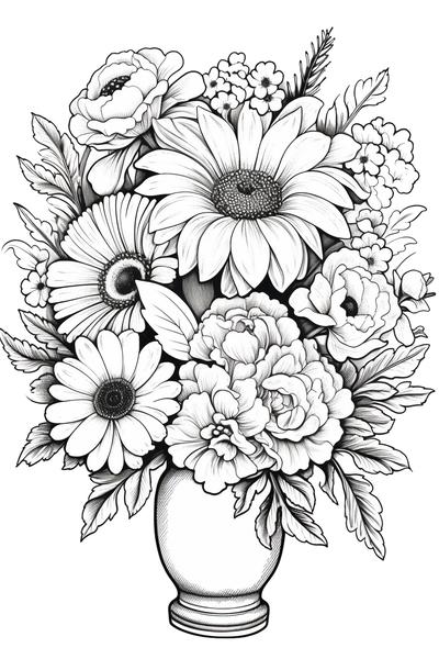 Free printable flowers coloring pages list