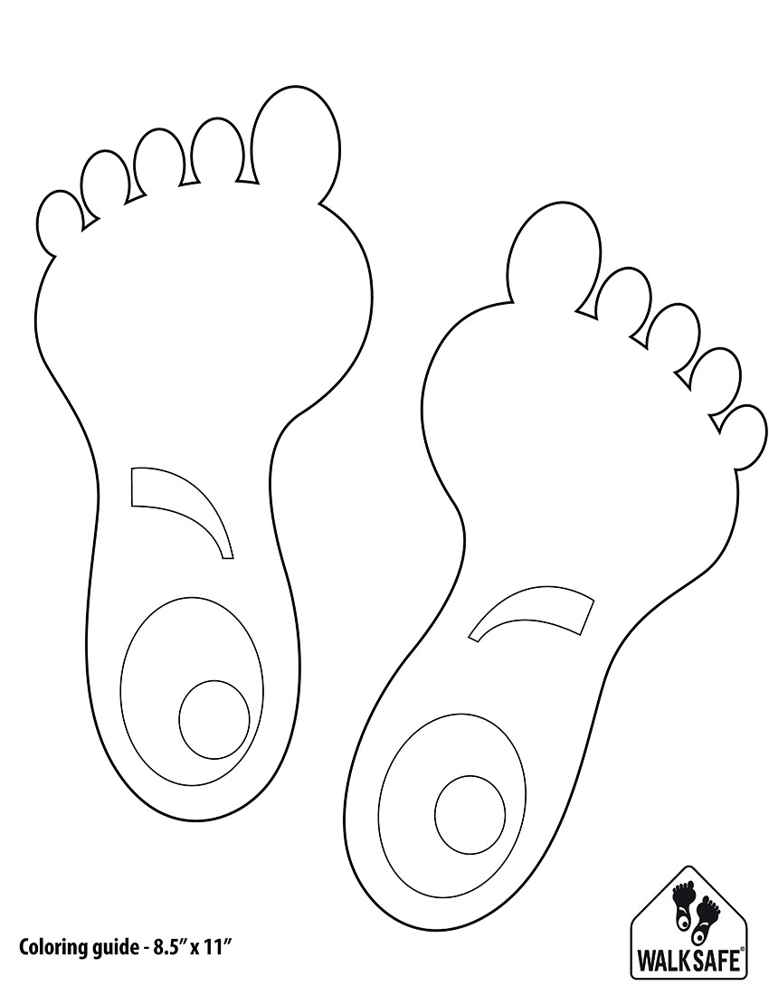 Walking feet cutouts coloring template