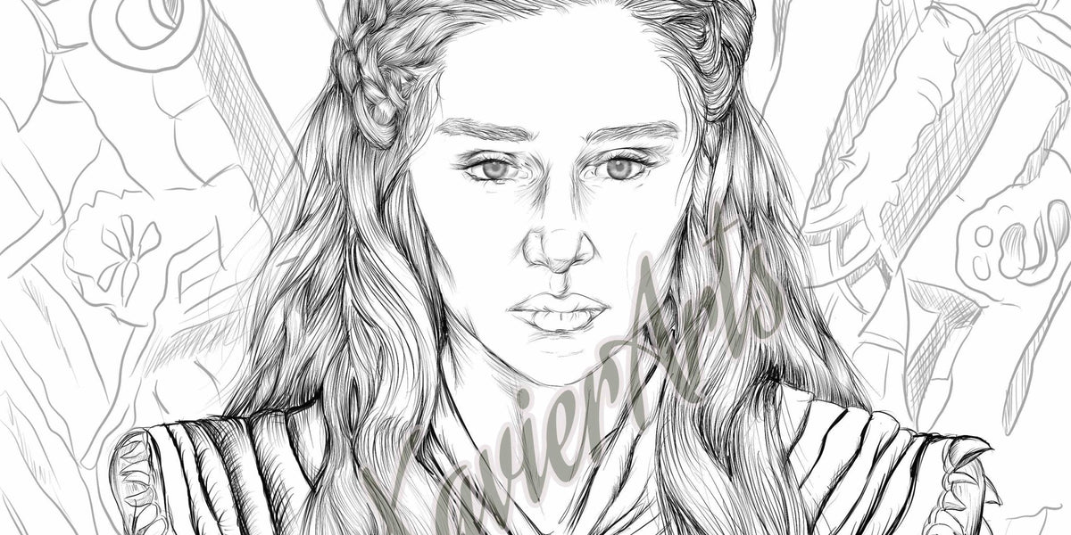 Dragon queen fantasy coloring sheet printable â