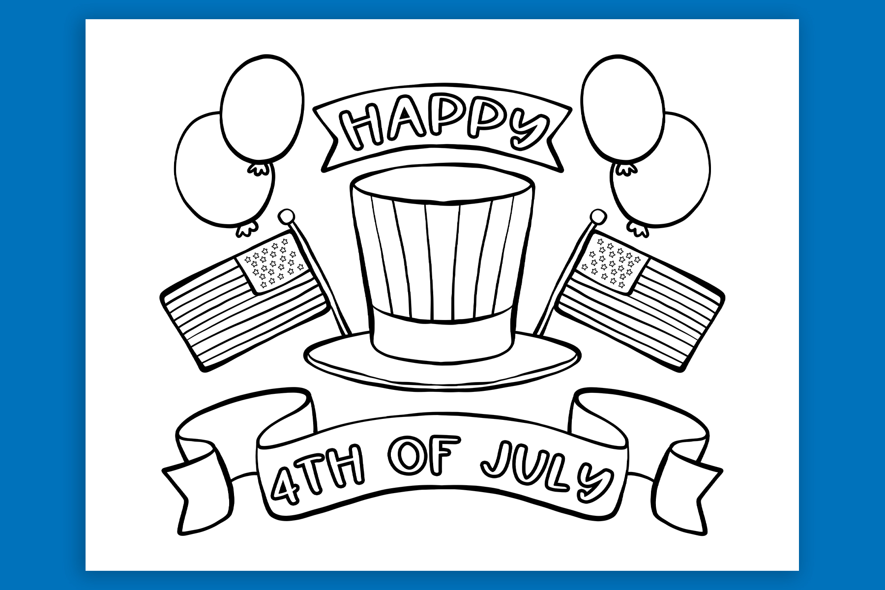 Th of july loring pages free printables instant download