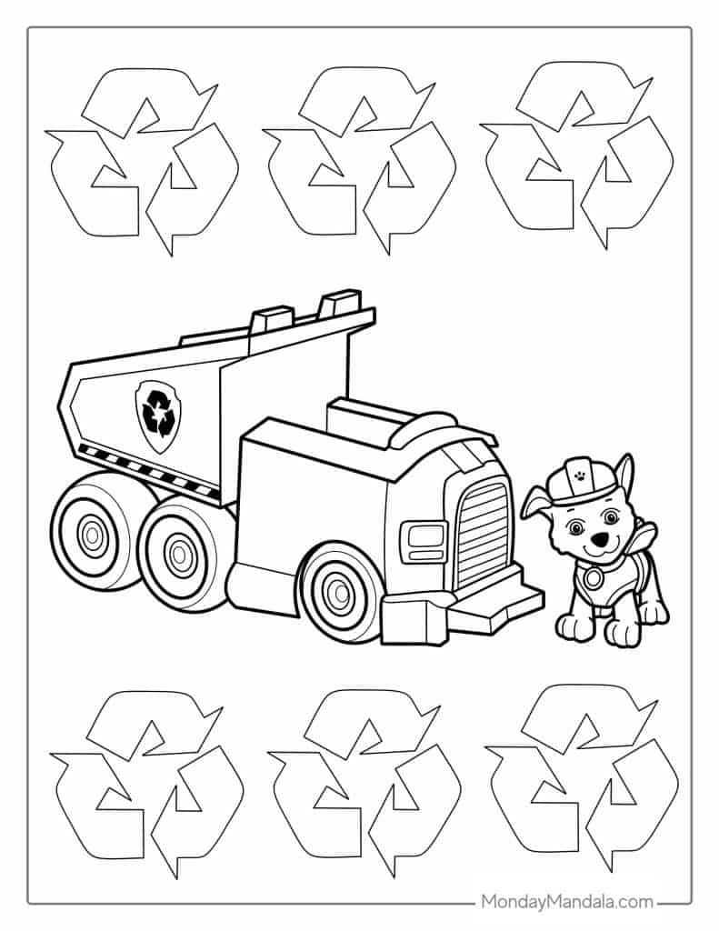 Garbage truck coloring pages free pdf printables