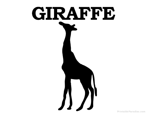 Printable giraffe silhouette