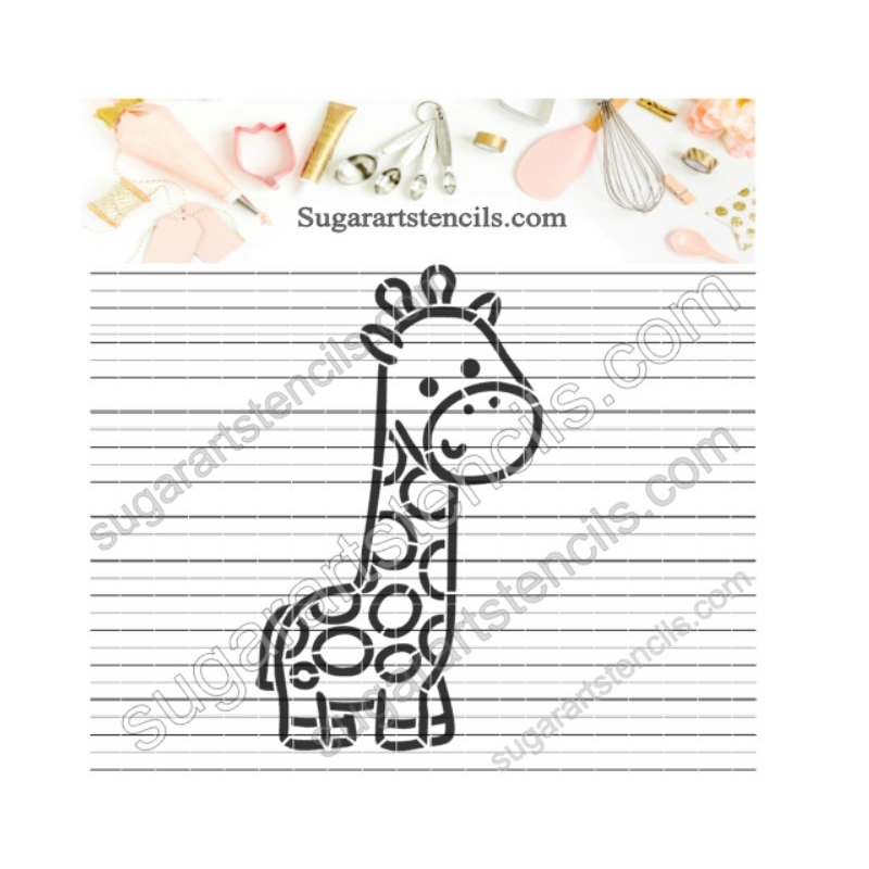 Baby giraffe pyo cookie stencil jungle animal my