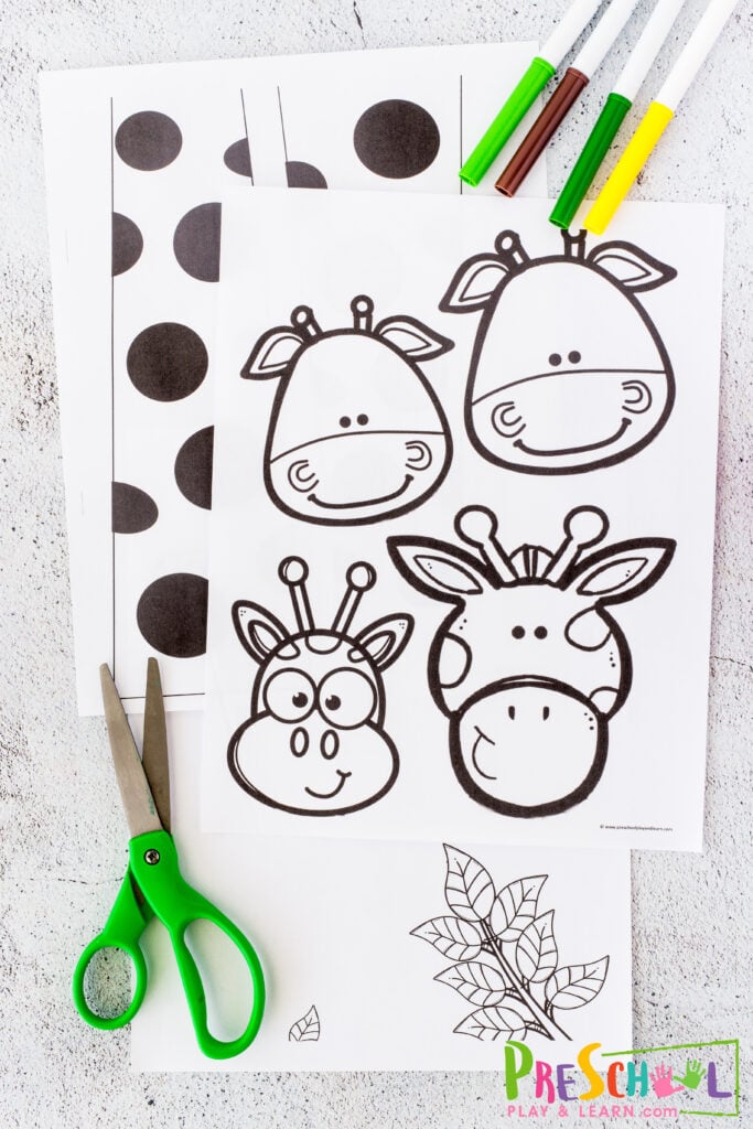 Ð cute free printable giraffe paper craft for preschoolers