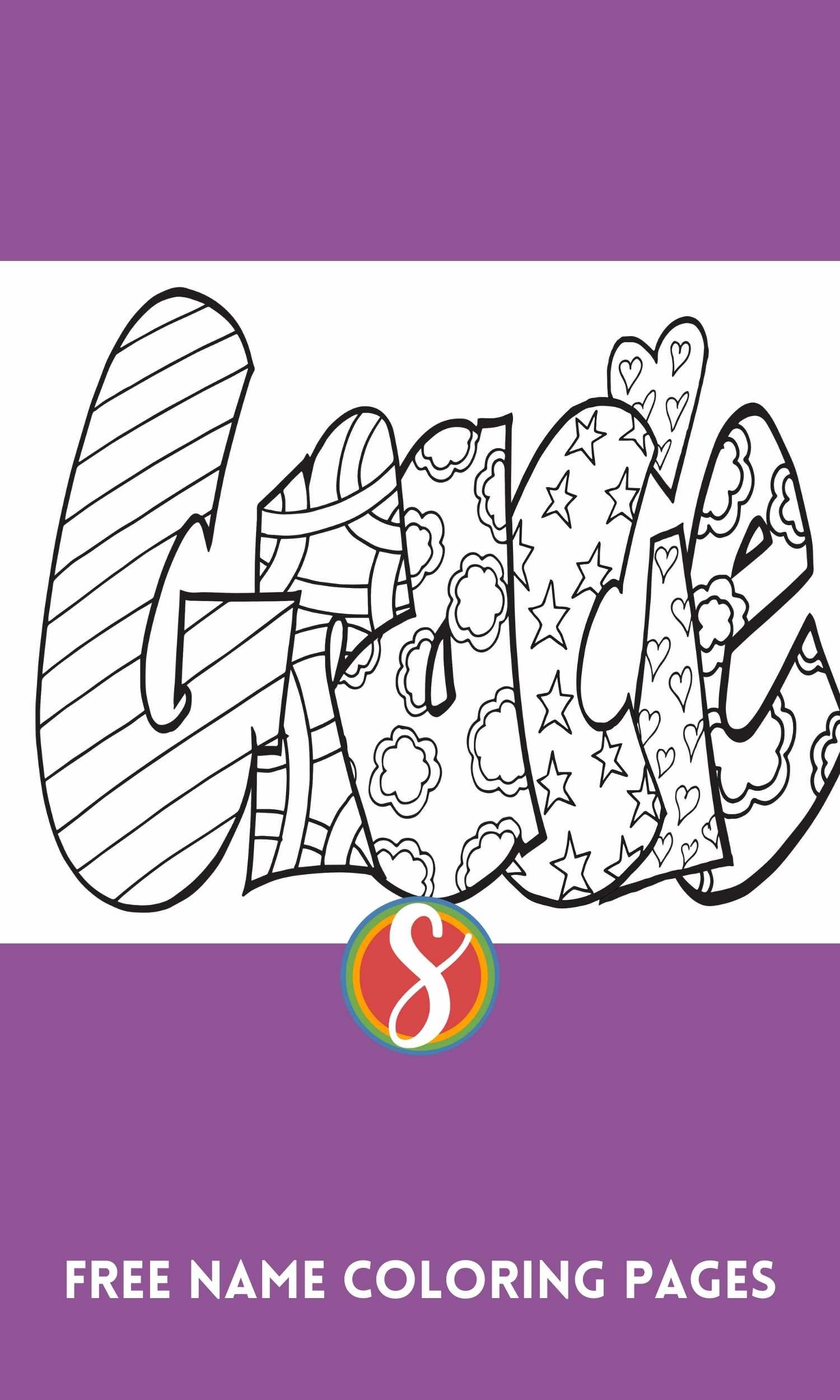 Free gracie name coloring page printable â stevie doodles