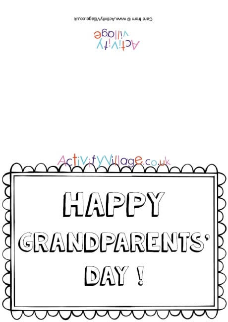 Happy grandparents day louring card