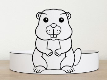 Groundhog coloring paper crown