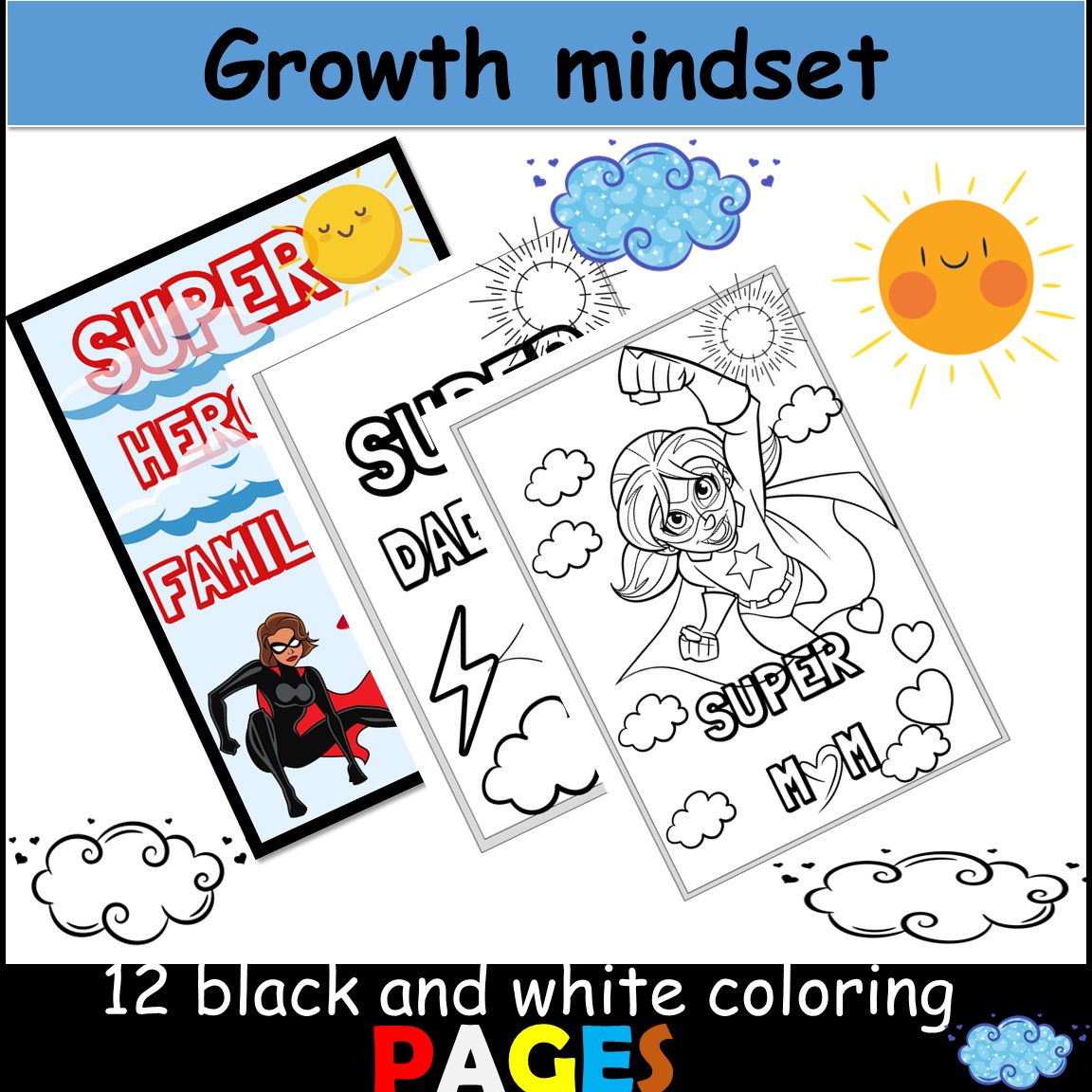 Growth mindset coloring pages