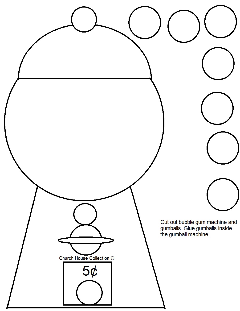 Church house collection blog gumball machine cut out craft for psalms