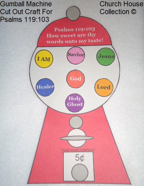 Church house collection blog gumball machine cut out craft for psalms