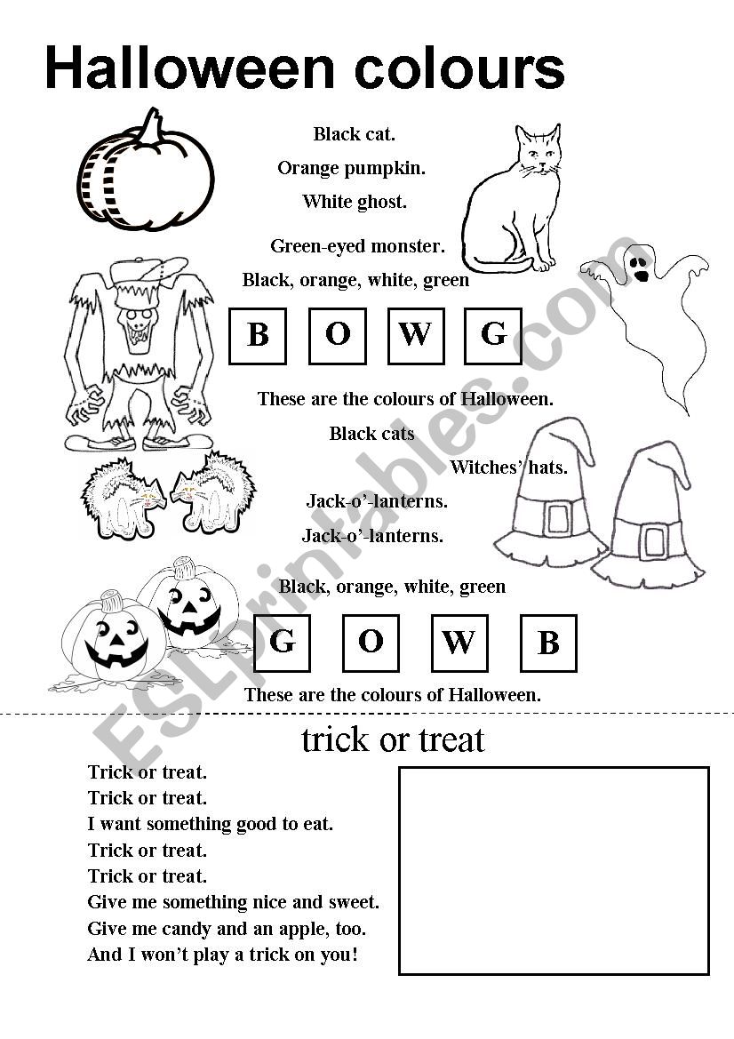 Halloween coloring poem