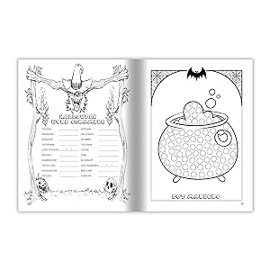 Halloween activity and coloring book for kids ages