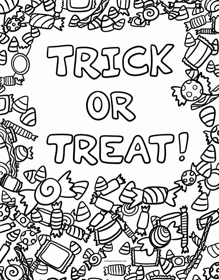 Halloween coloring pages â cookies racecars