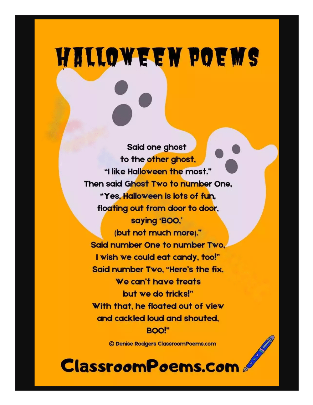 Halloween poem dozens of printable worksheets activities