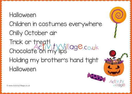 Halloween sensory poem