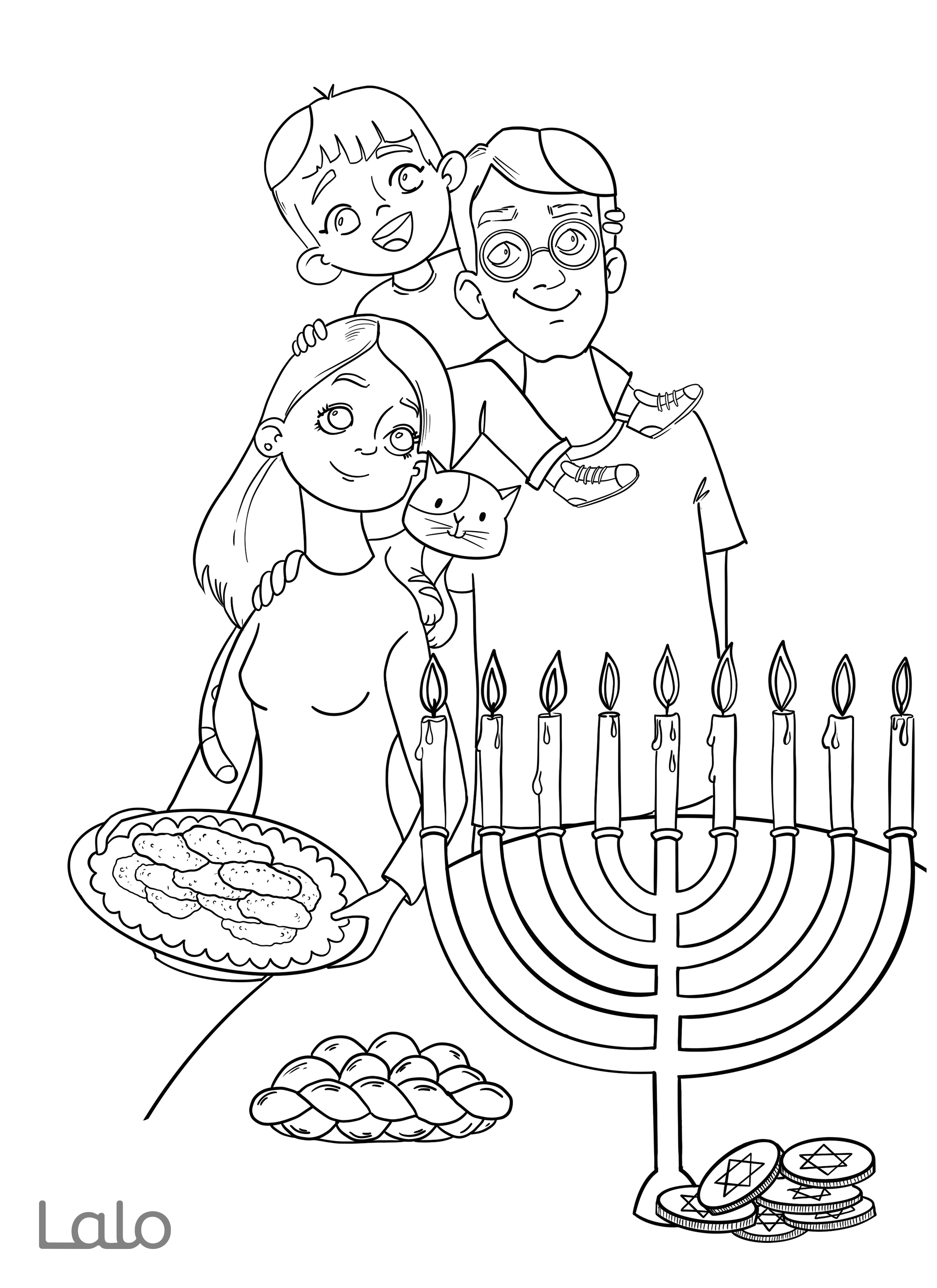 Hanukkah free printable coloring sheets family