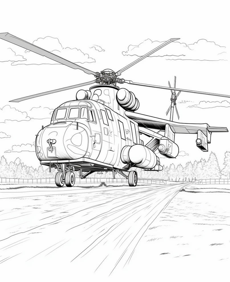 Helicopters coloring pages in premium quality by coloringbooksart on