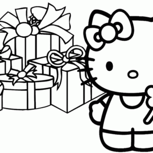 Hello kitty christmas coloring pages printable for free download