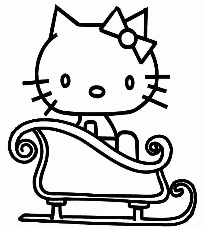 Hello kitty christmas coloring pages