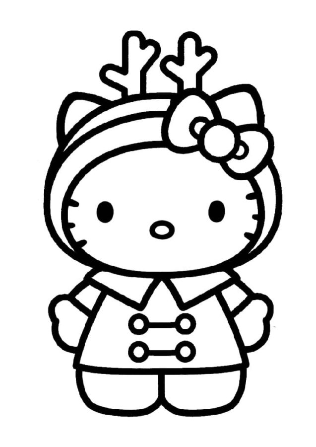 Hello kitty christmas coloring pages