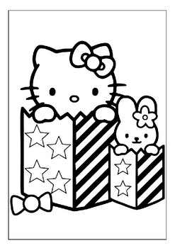 Printable hello kitty christmas coloring pages perfect for holiday creativity