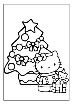 Printable hello kitty christmas coloring pages perfect for holiday creativity