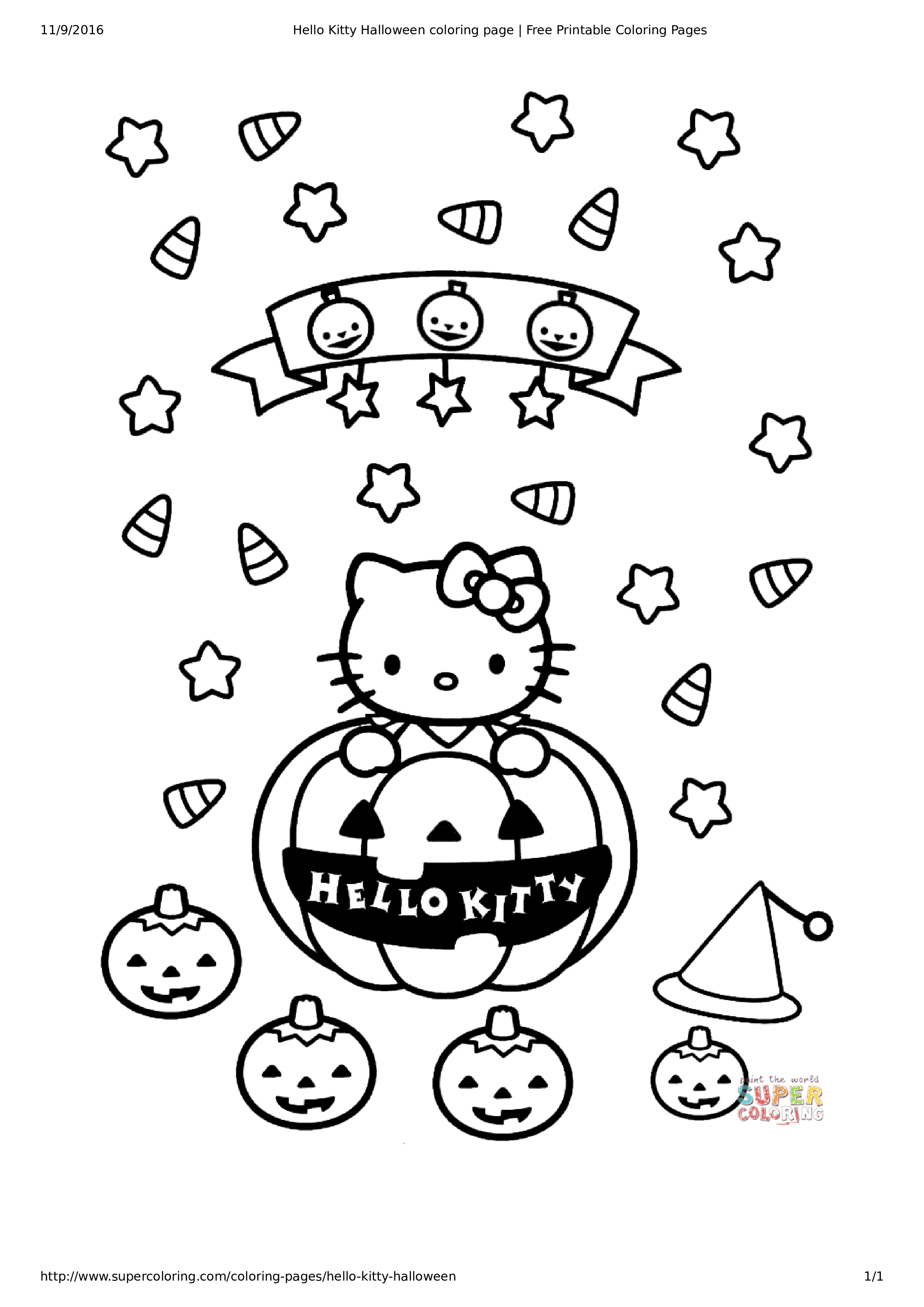 Hello kitty christmas coloring page templates at