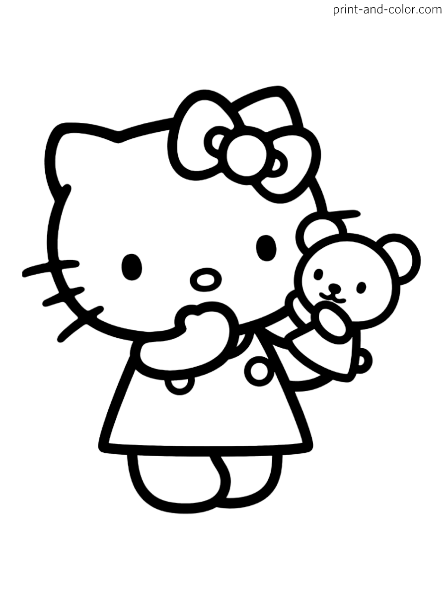 Hello kitty coloring pages print and color