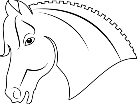 Horse head coloring page free printable coloring pages
